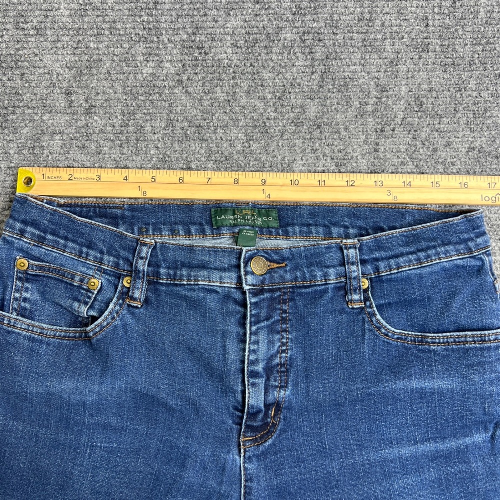 Lauren Ralph Lauren Women 14 Dark Wash Bootcut Jeans Blue Stretch Denim Mid Rise - Picture 6 of 8
